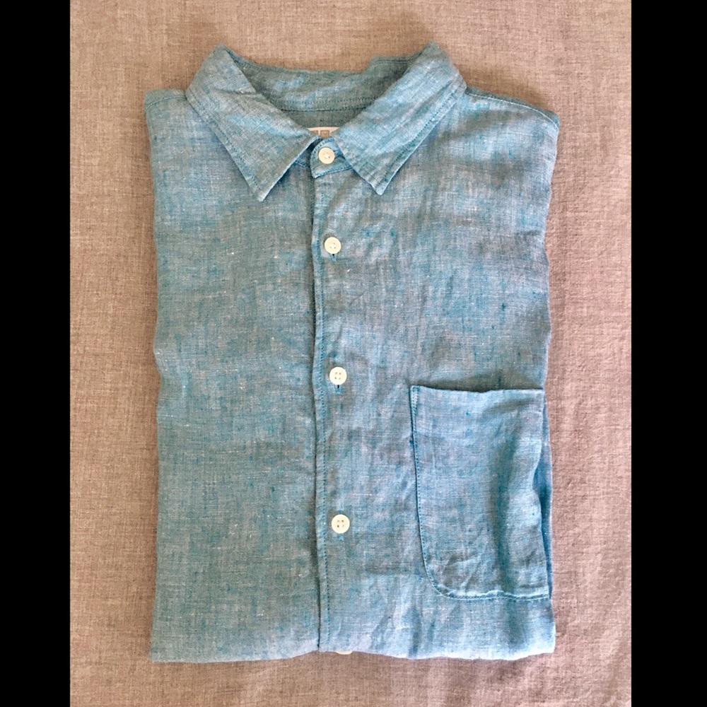 Teal and Navy Linen Shirts with Side Pocket